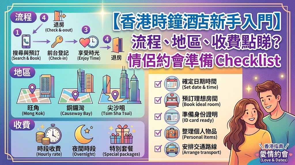 【香港時鐘酒店新手入門】流程、地區、收費點睇？情侶約會準備 Checklist