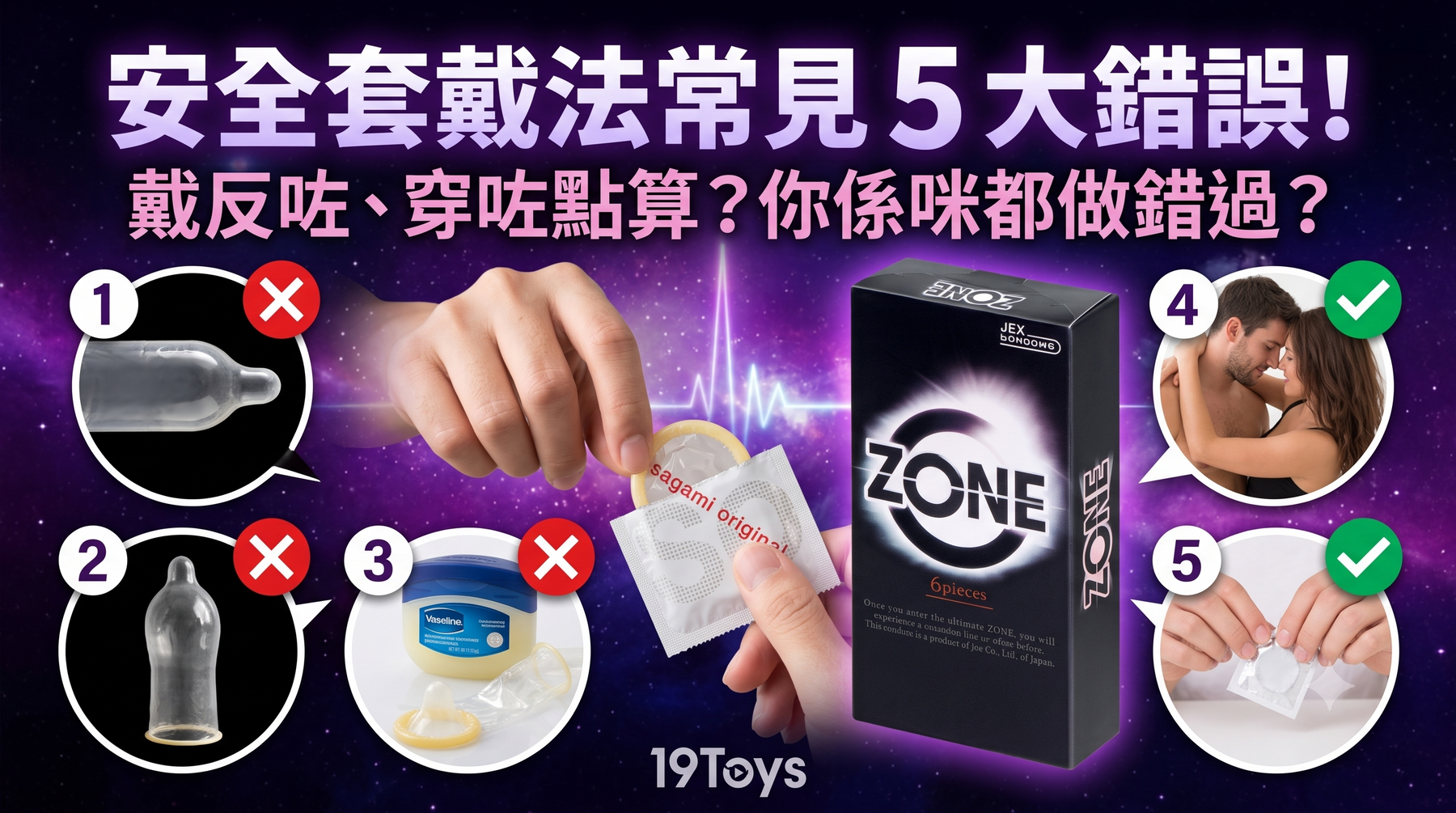 安全套戴法常見 5 大錯誤！戴反咗、穿咗點算？你係咪都做錯過？