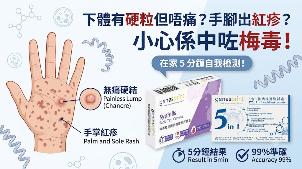 下體有硬粒但唔痛？手腳出紅疹？小心係中咗梅毒！