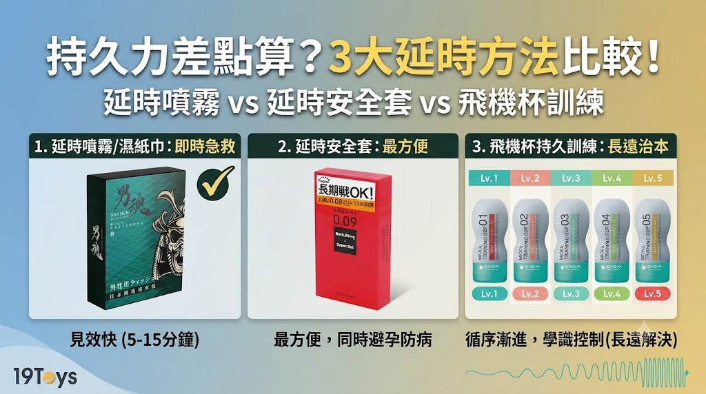 持久力差點算？延時噴霧 vs 延時安全套 vs 飛機杯訓練，邊個最有效？（附產品推薦）