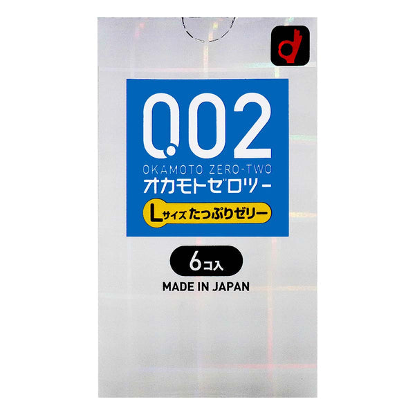 日版岡本 0.02 滑劑加量大碼 PU安全套 （6片裝）
