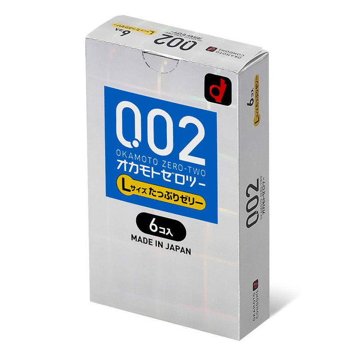 日版岡本 0.02 滑劑加量大碼 PU安全套 （6片裝）