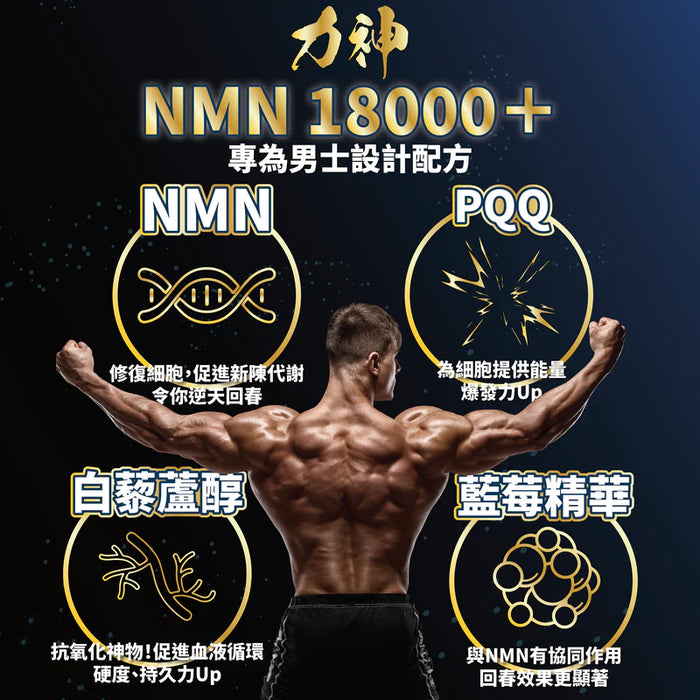 【男士逆齡】力神 – NMN 18000+ 男士逆天回春丸 (60粒)