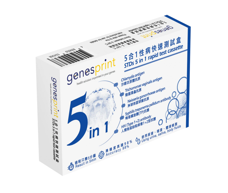 【快測優惠】GenesPrint 5合一常見性病快測包 ＋INDICAID™妥析™ HIV/梅毒快速抗體檢測試劑盒