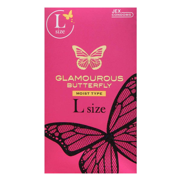 【女性受歡迎No.1】日本JEX 魅力蝴蝶 滋潤型 大碼 乳膠安全套（8片裝）三盒裝