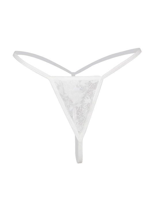 Swanly - 純欲吊帶蕾絲情趣睡裙 白色透視內衣（SW-502）