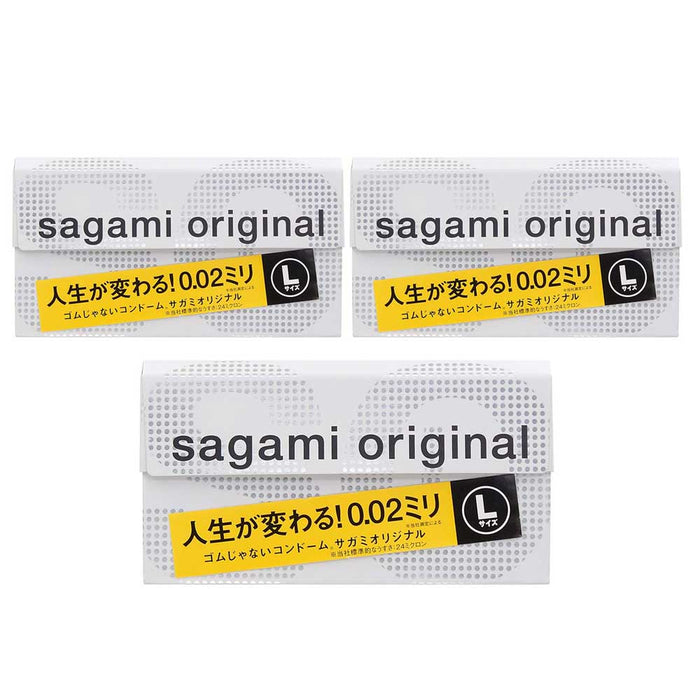 日本相模Sagami 0.02 大碼PU安全套（12片裝）三盒裝