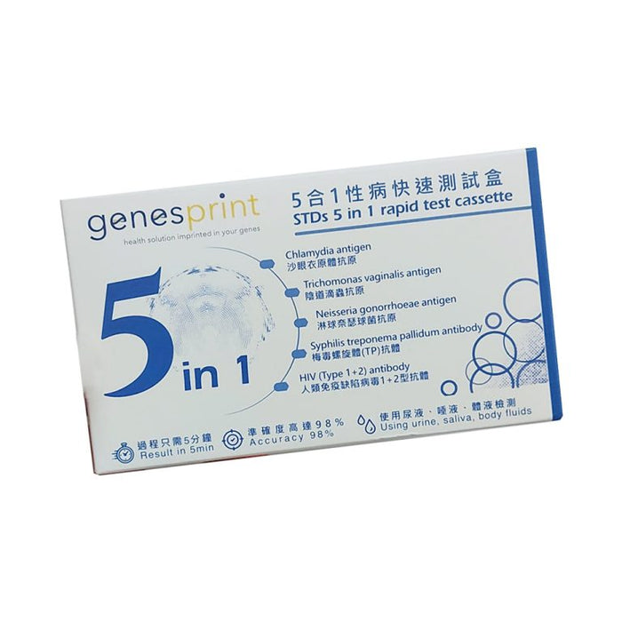 GenesPrint 【五合一】常見性病快測包 – 病毒抗原檢測試劑盒