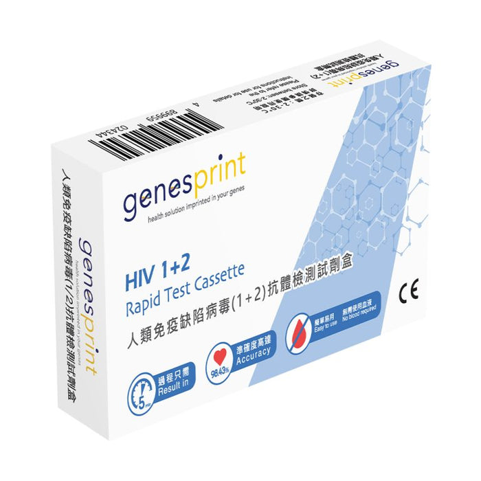 GenesPrint 常見性病快測包 – 人類免疫缺陷病毒（HIV）I/II 型 抗原檢測試劑盒