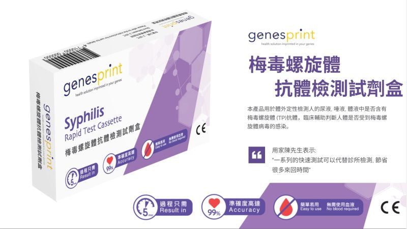 GenesPrint 常見性病快測包 – 梅毒螺旋體 抗原檢測試劑盒